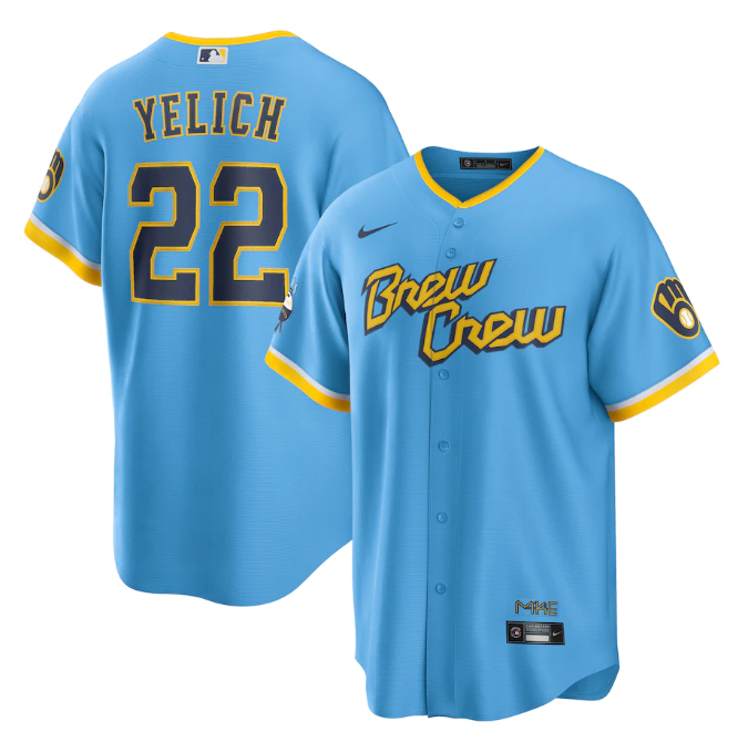 MLB Christian Yelich Milwaukee Brewers 22 Jersey