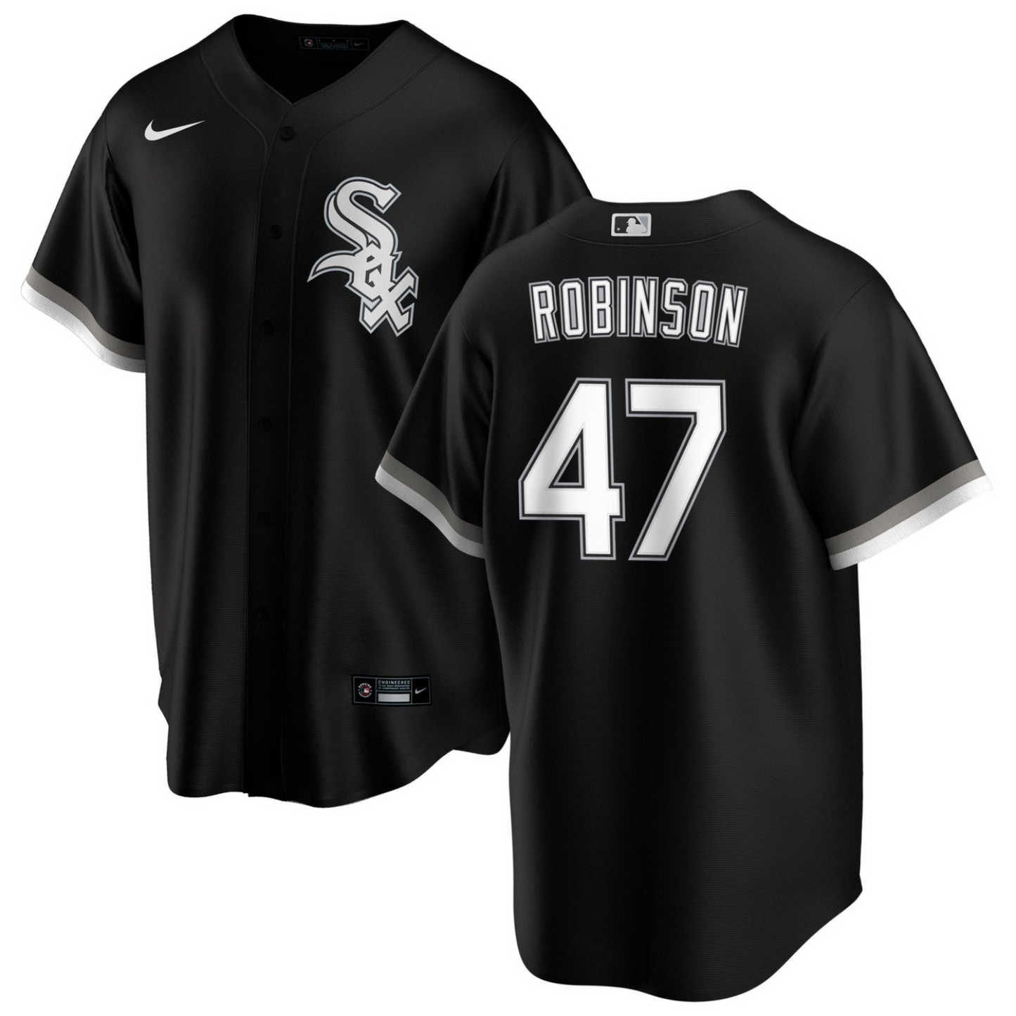 Front view of Chuckie Robinson Chicago White Sox 47 jersey
