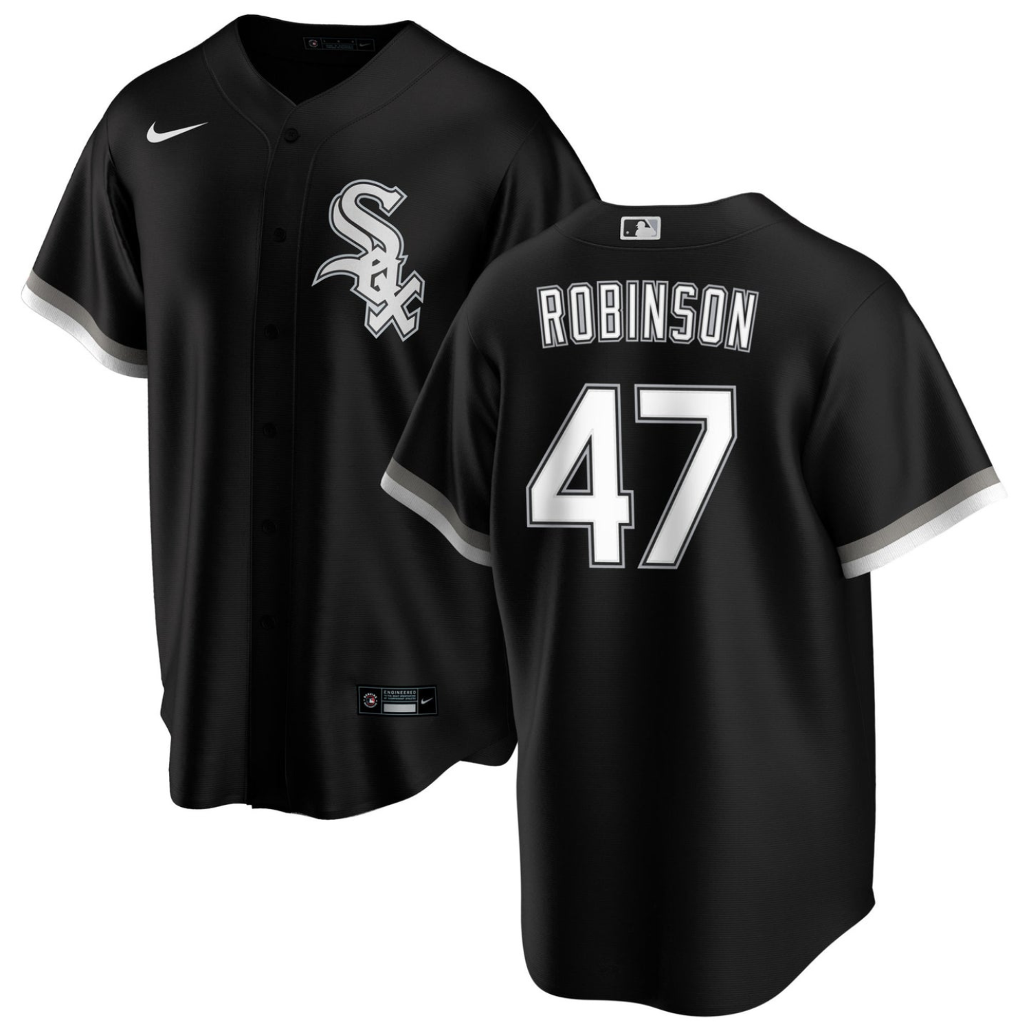 Front view of Chuckie Robinson Chicago White Sox 47 jersey