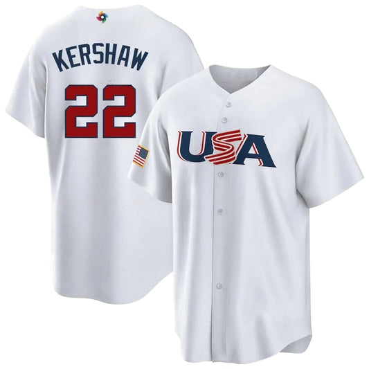 WBC Clayton Kershaw USA 22 Jersey