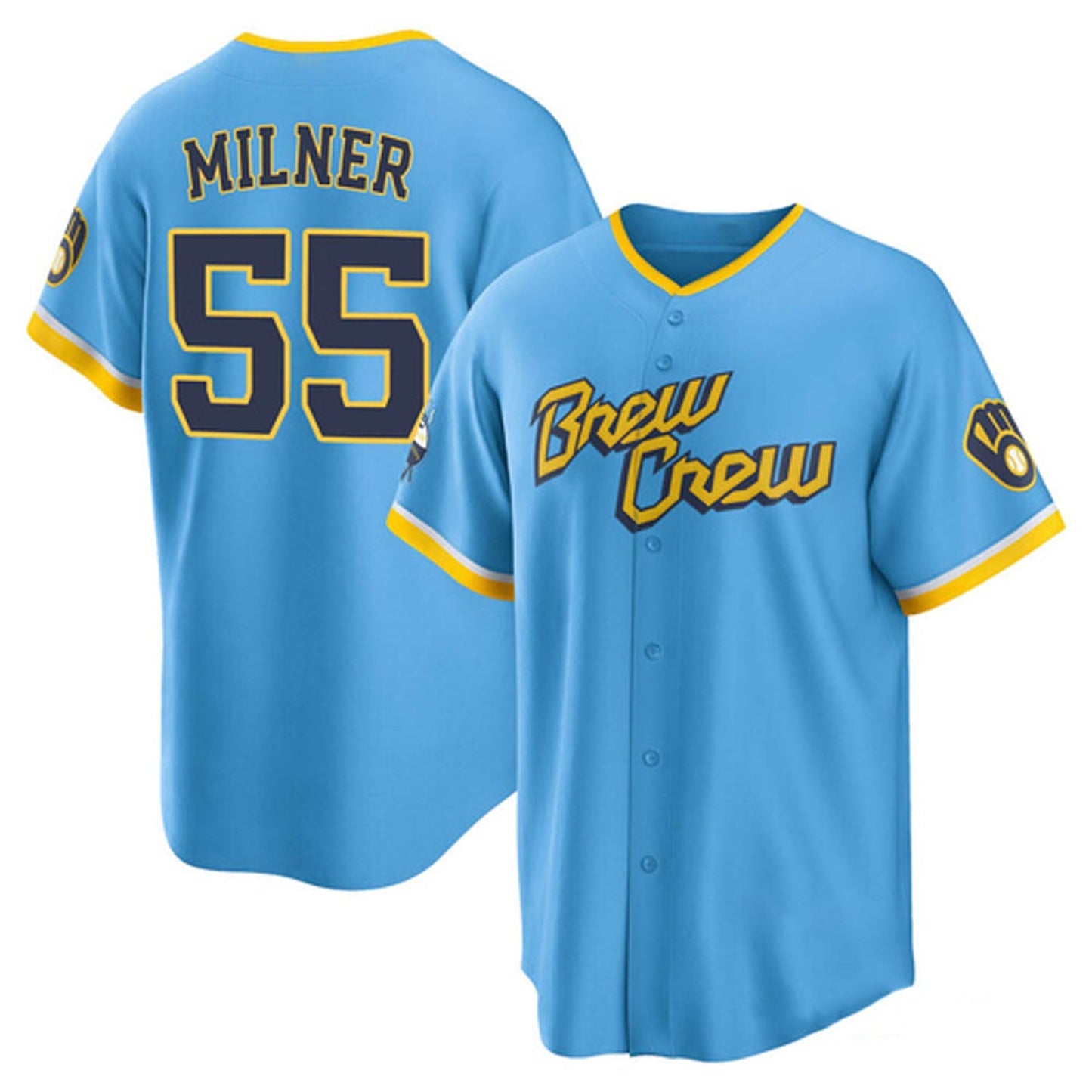 MLB Hoby Milner Milwaukee Brewers 55 Jersey