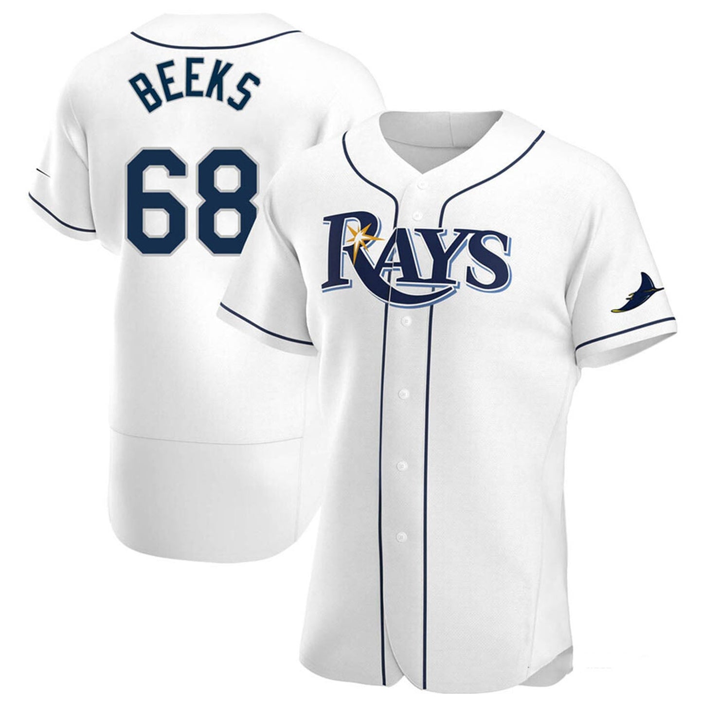 MLB Jalen Beeks Tampa Bay Rays 68 Jersey