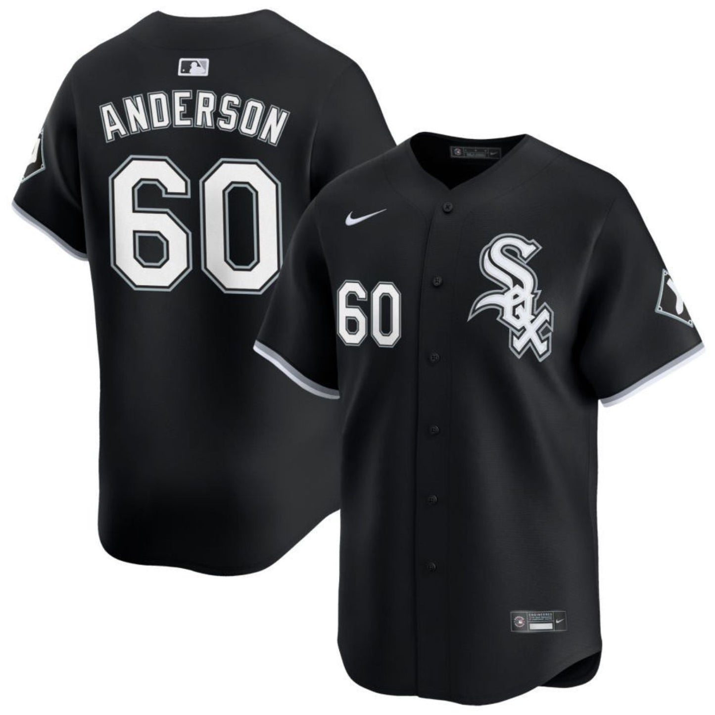 Justin Anderson Chicago White Sox 60 custom baseball jersey front view