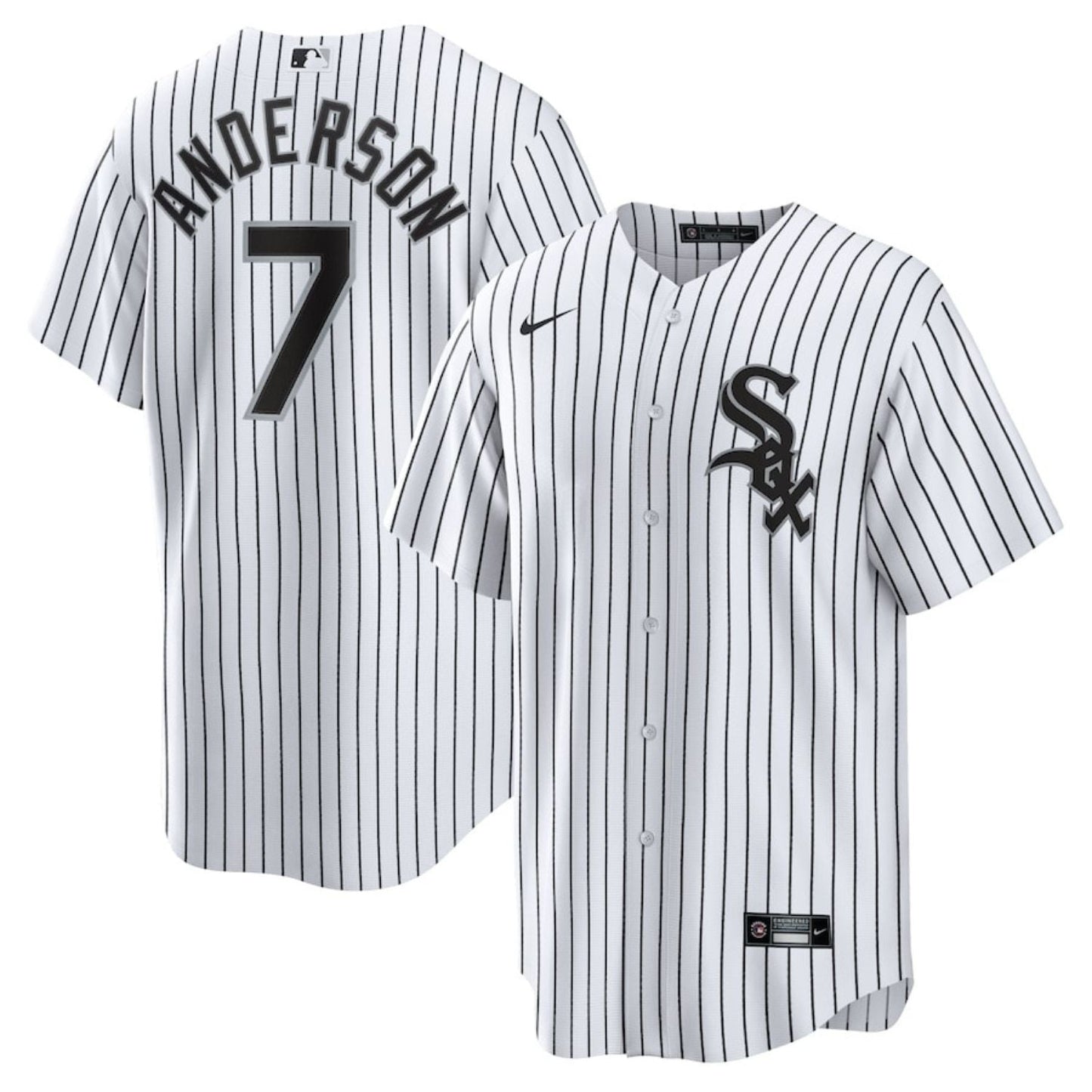 Back view of Justin Anderson Chicago White Sox 60 custom baseball jersey