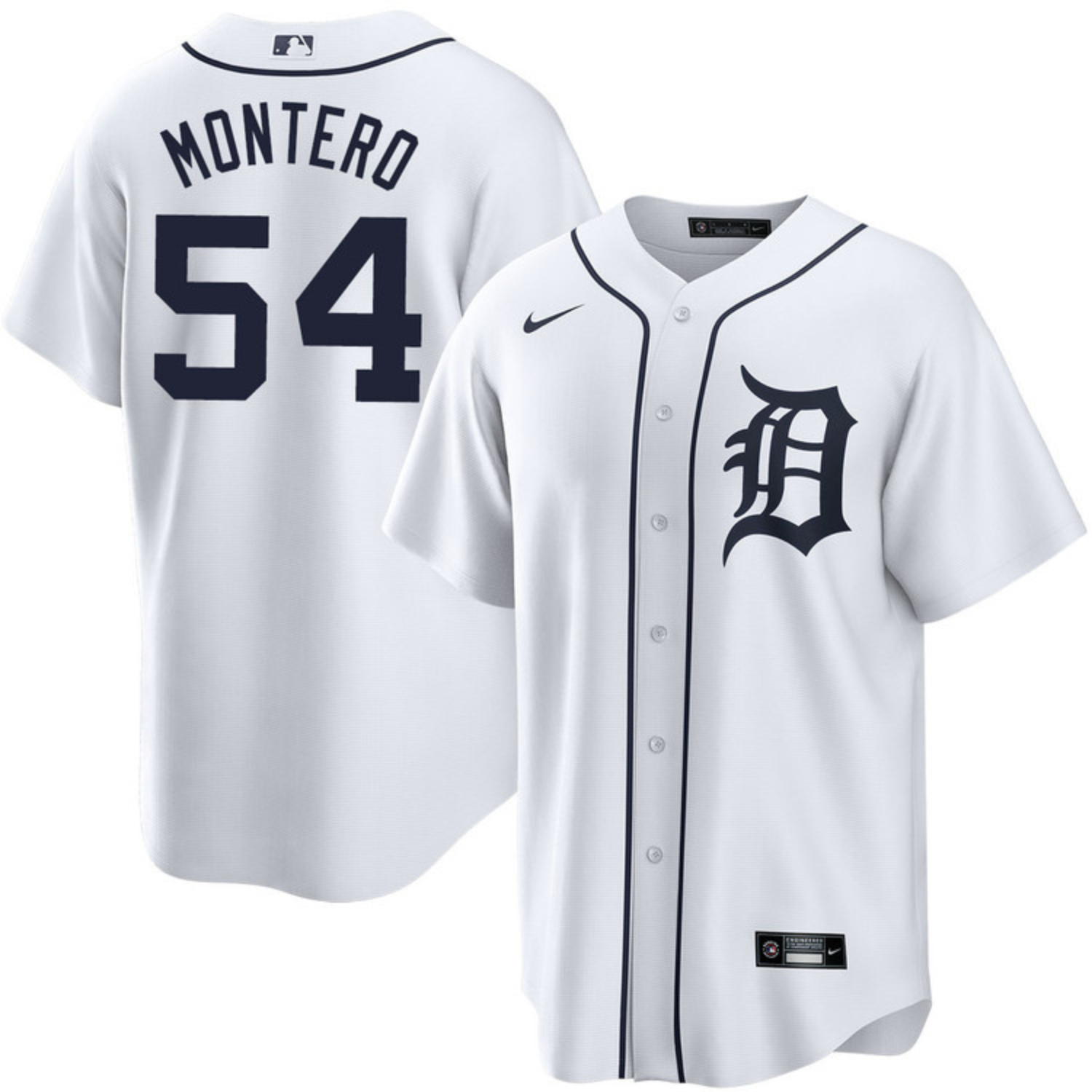 Front view of Keider Montero Detroit Tigers 54 jersey