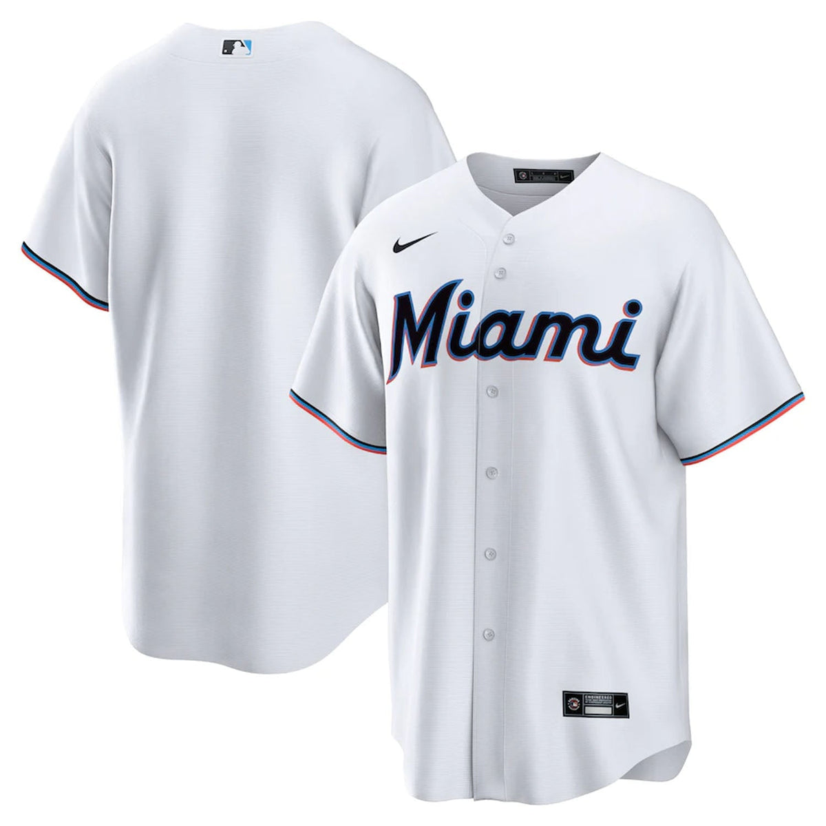 Back view of Miami Marlins baseball jersey