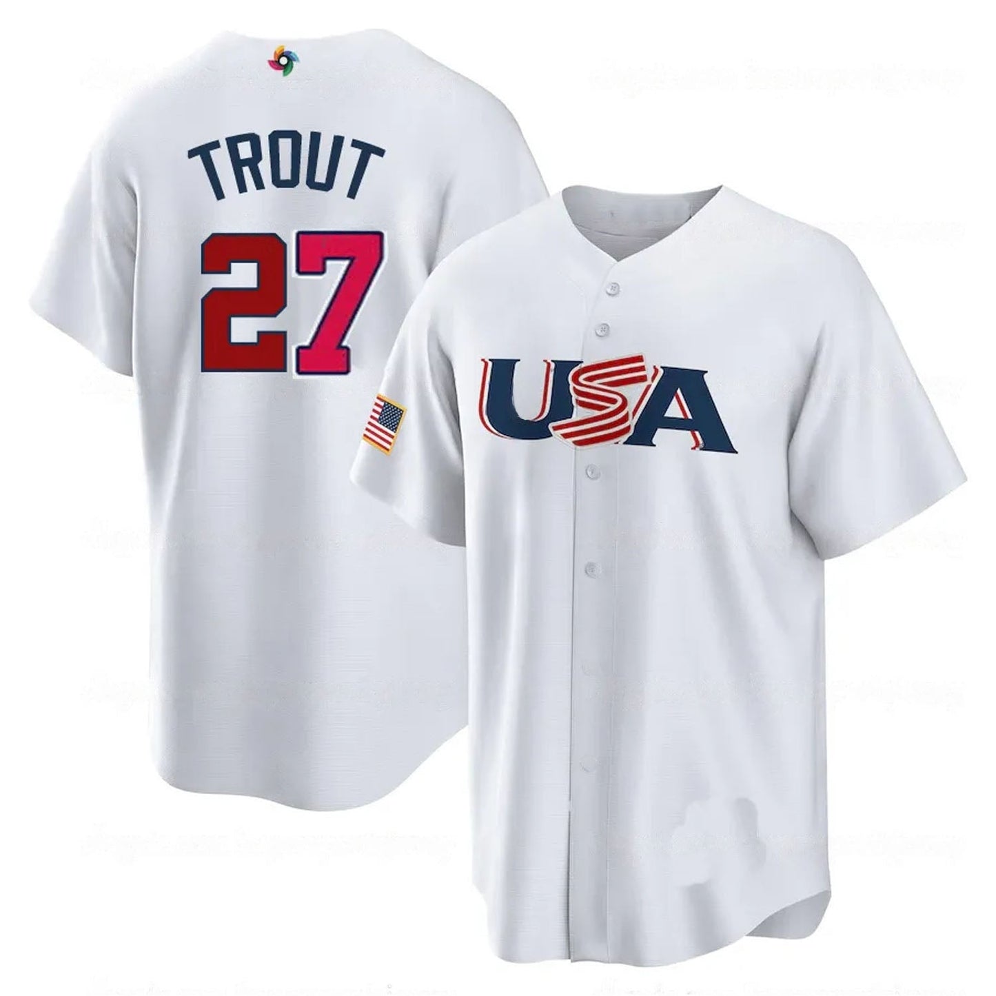 WBC Mike Trout USA 27 Jersey