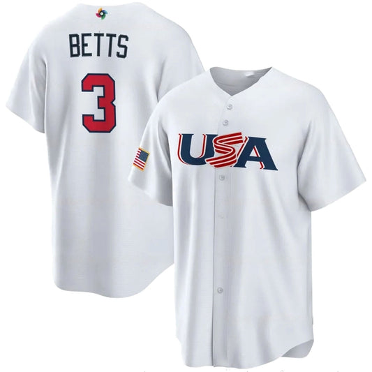 WBC Mookie Betts USA 3 Jersey