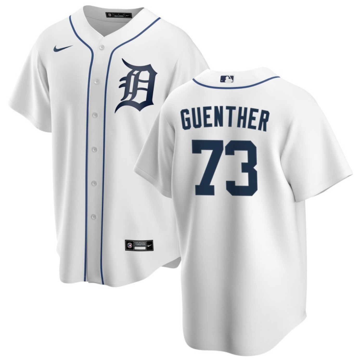 Front view of Sean Guenther Detroit Tigers 73 jersey