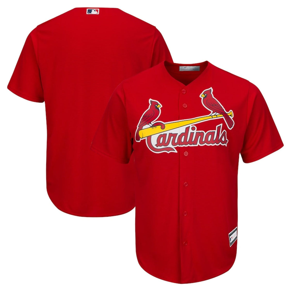 Close-up of St. Louis Cardinals logo on jersey