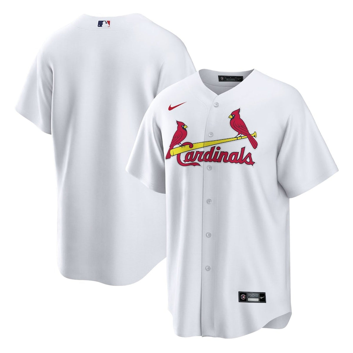 Back view of St. Louis Cardinals custom baseball jersey