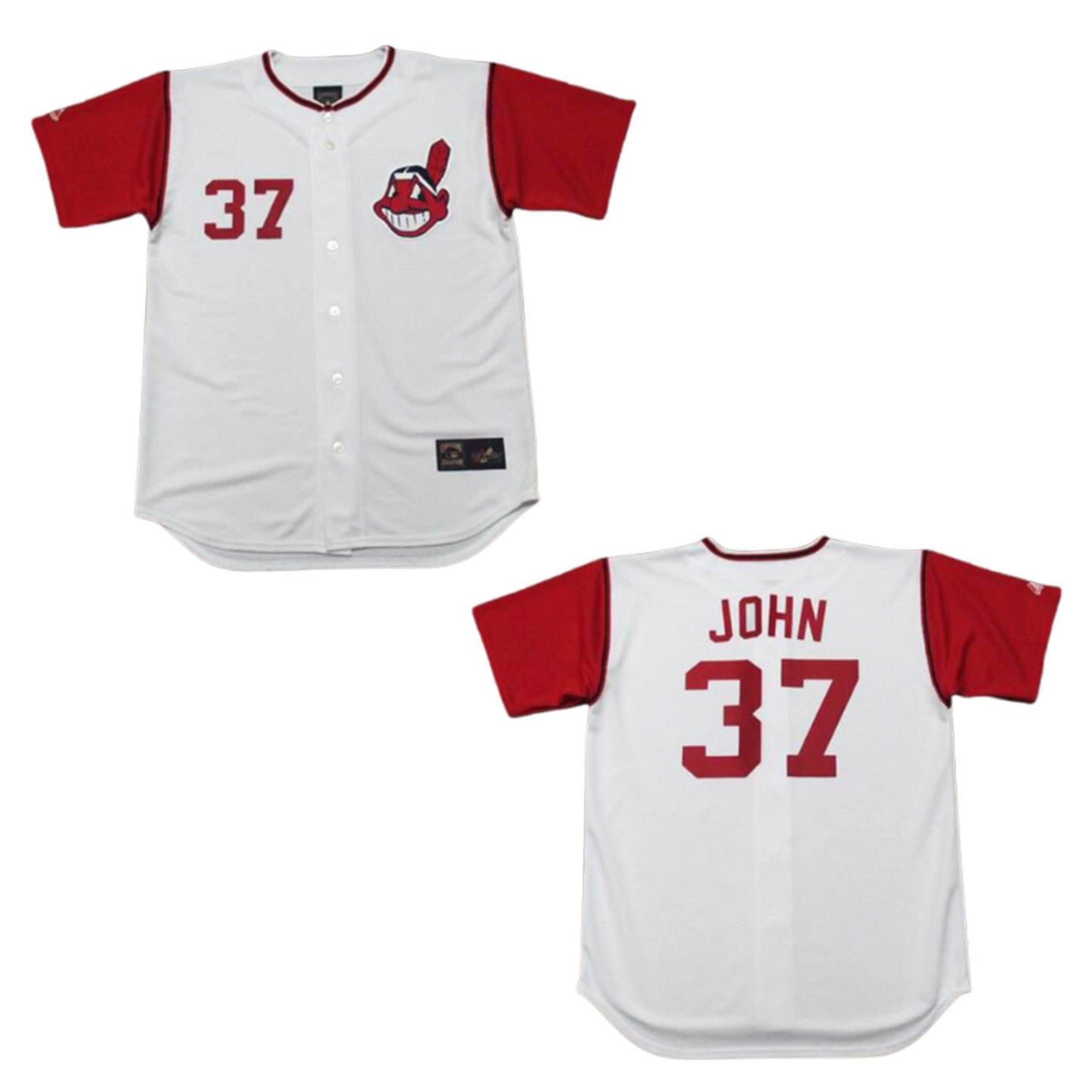 MLB Tommy John Cleveland Indians 37 Jersey