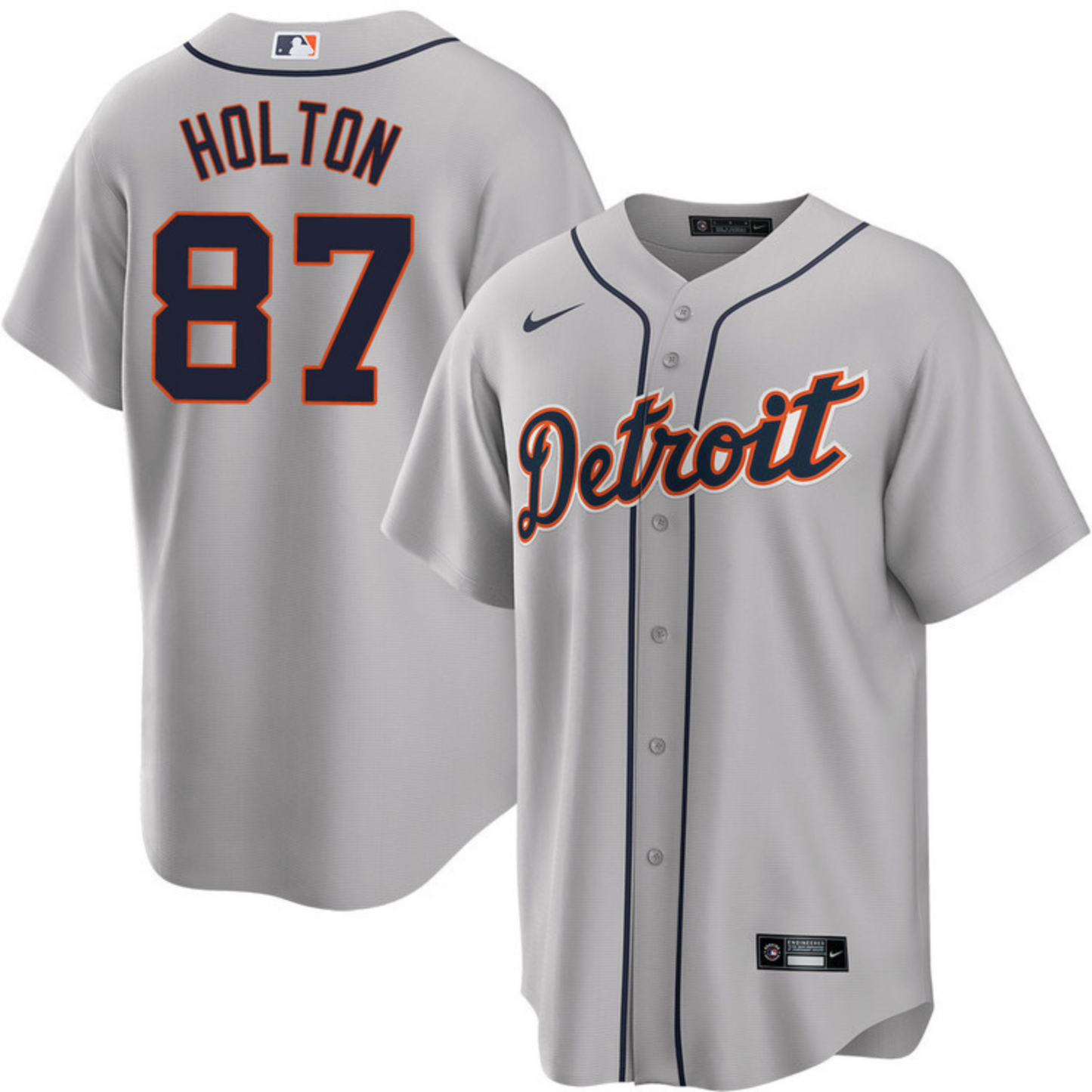 Tyler Holton Detroit Tigers 87 Jersey back with number 87