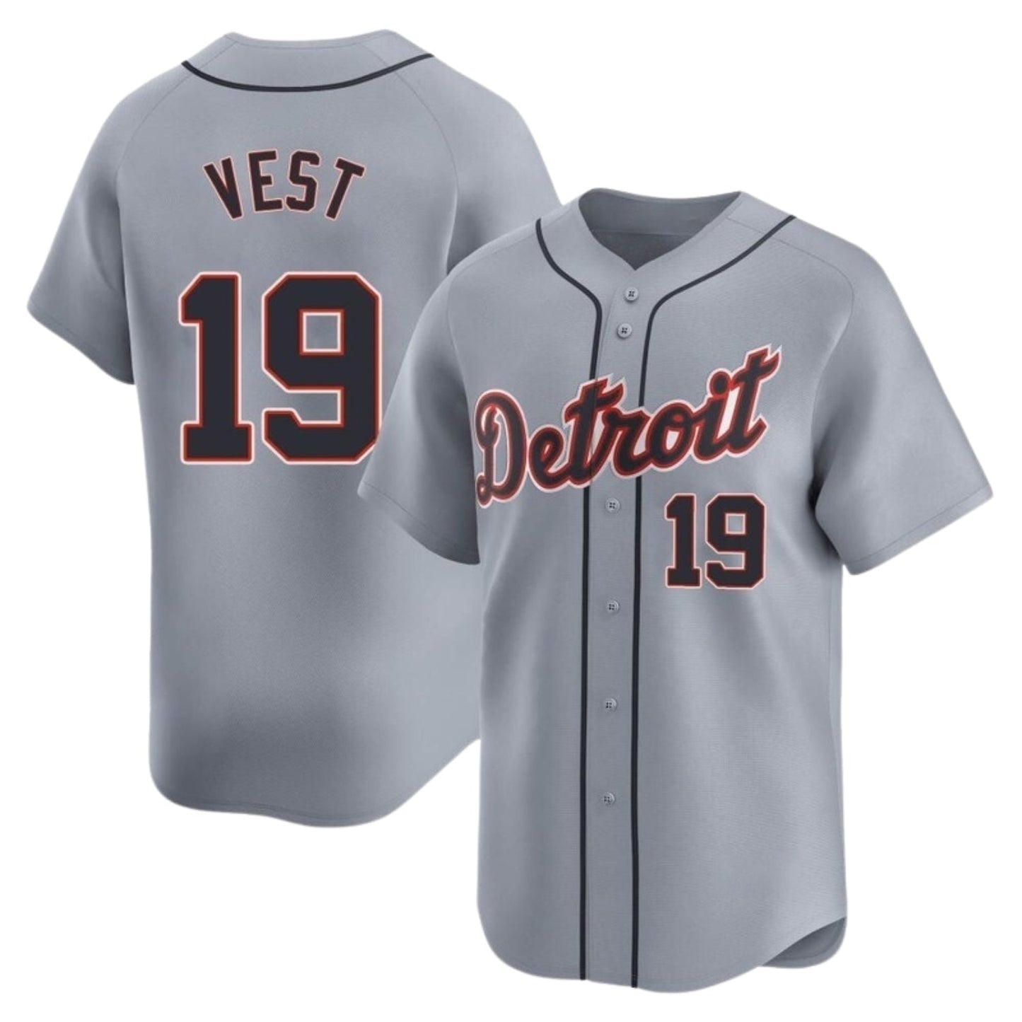 MLB Will Vest  Detroit Tigers 19 Jersey