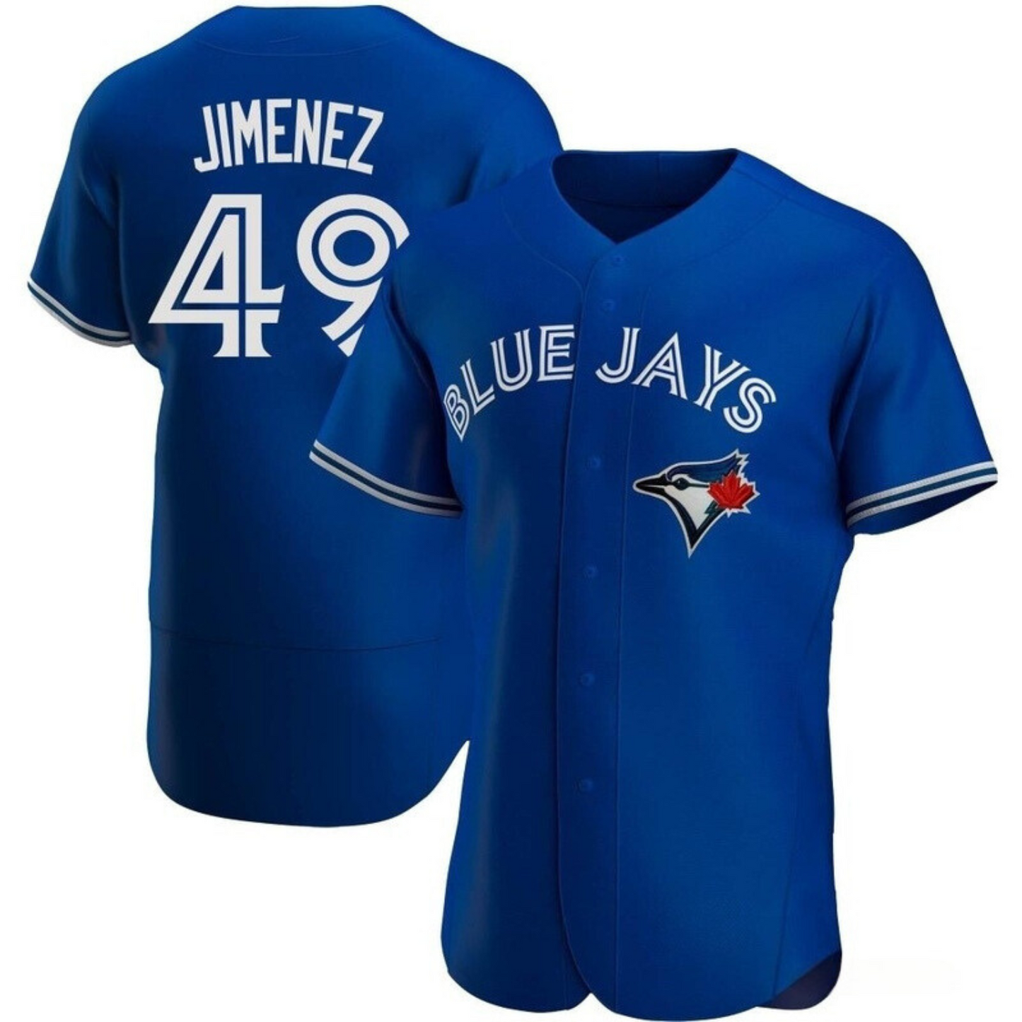 Full display of Leo Jimenez Toronto Blue Jays 49 Jersey on mannequin