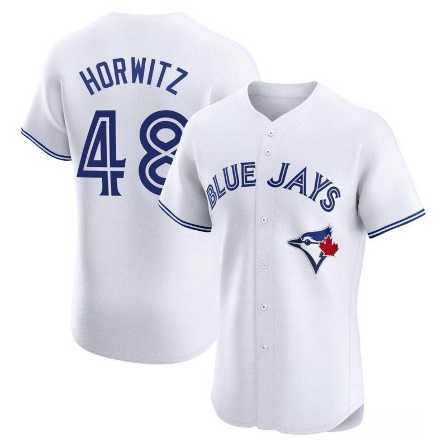Side angle of Spencer Horwitz Toronto Blue Jays jersey