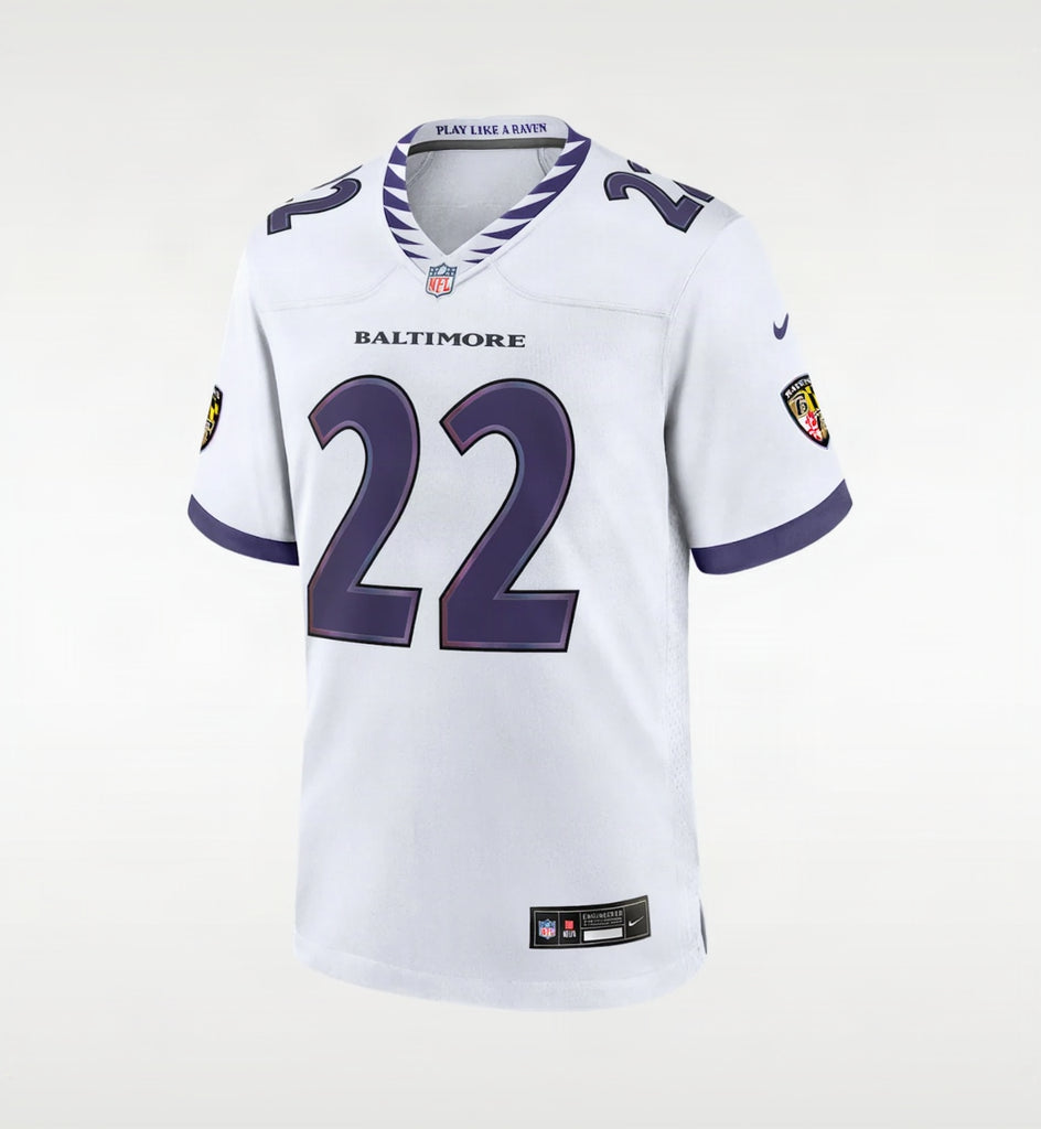 Derrick Henry Baltimore Ravens #22 White Football Jersey