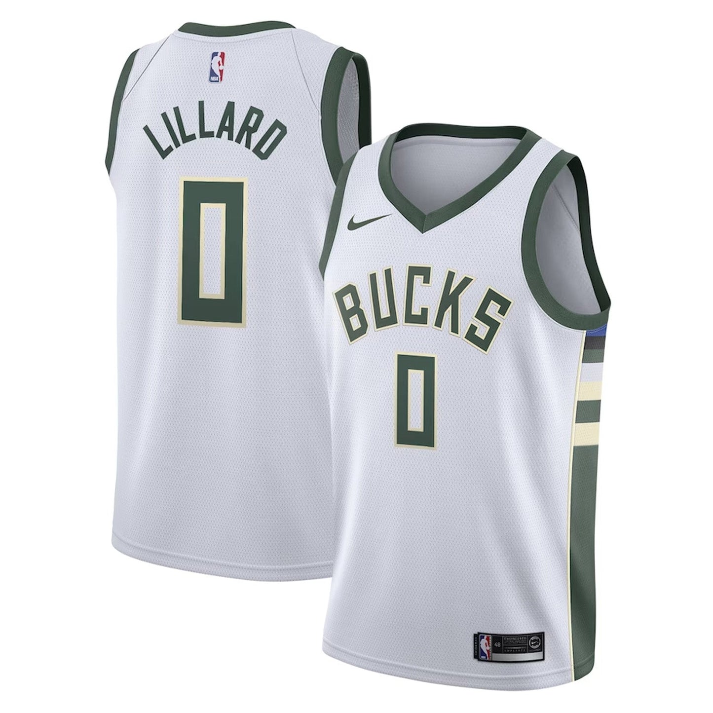 NBA Damian Lillard Milwaukee Bucks 0 Jersey