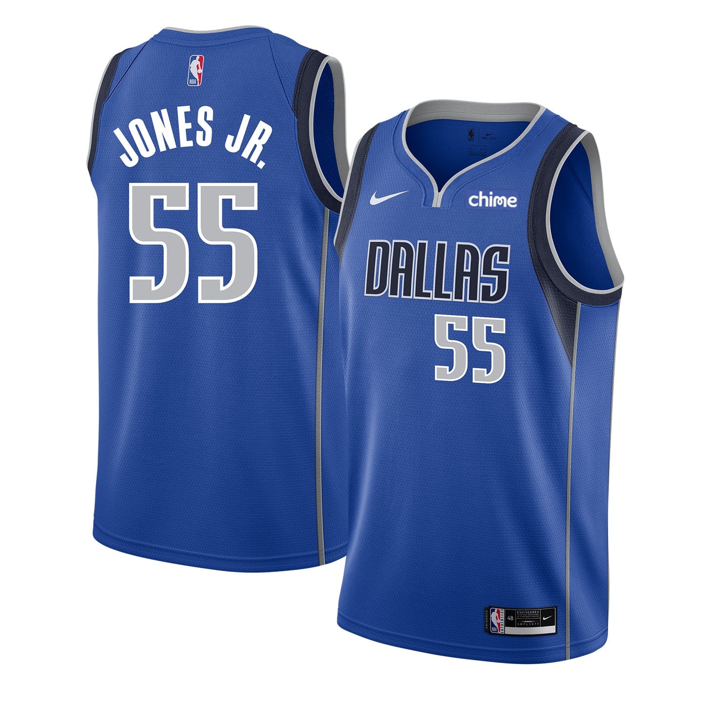 NBA Derrick Jones Jr Dallas Mavericks 55 Jersey
