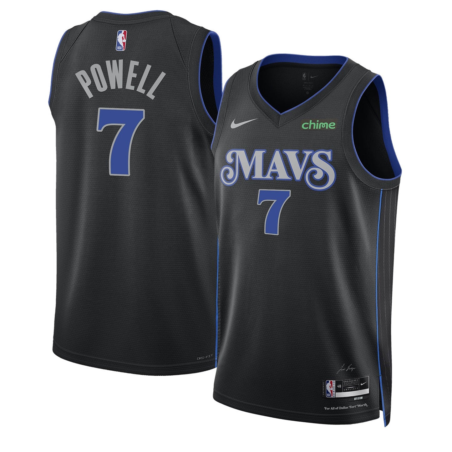 NBA Dwight Powell Dallas Mavericks 7 Jersey