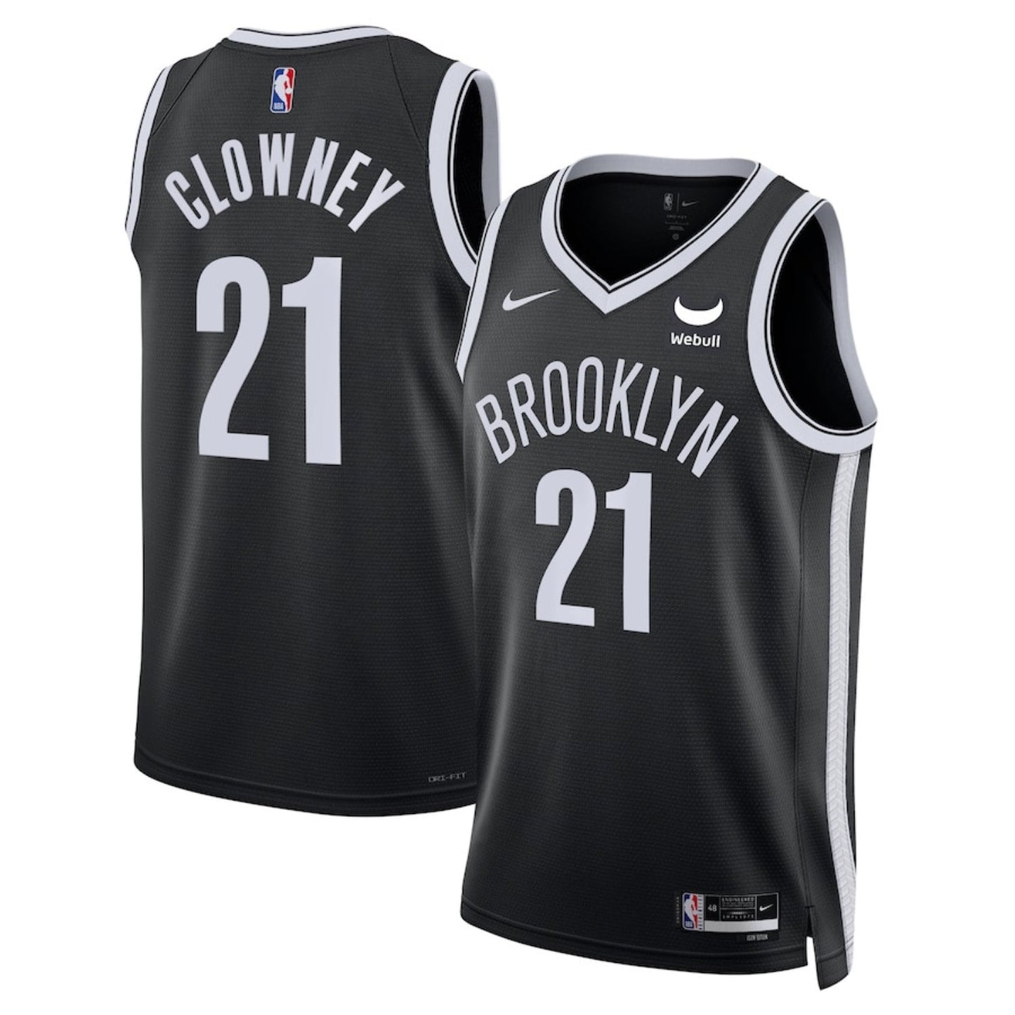 NBA Noah Clowney Brooklyn Nets 21 Jersey