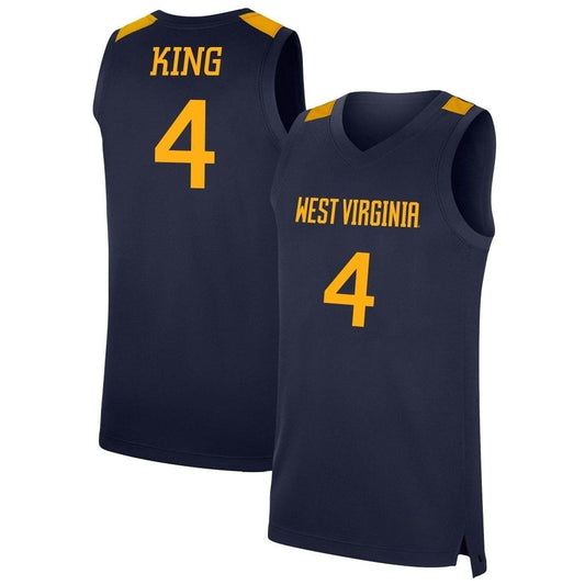 NCAAB Jamel King West Virginia Mountaineers 4 Jersey