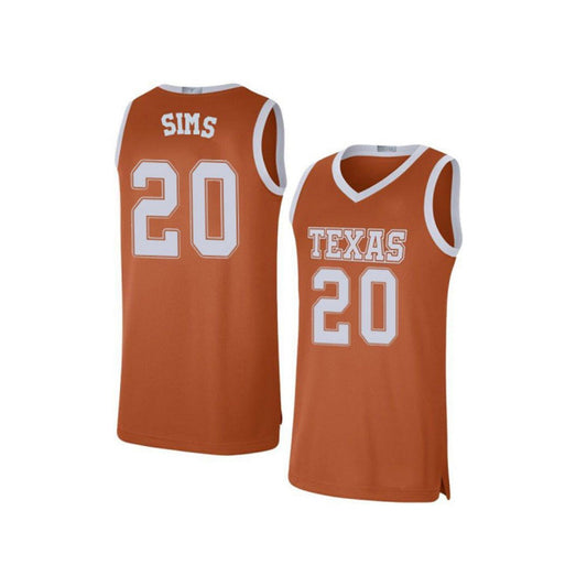 NCAAB Jericho Sims Texas Longhorns 20 Jersey