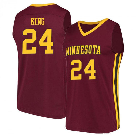 NCAAB Joey King Minnesota Golden Gophers 24 Jersey