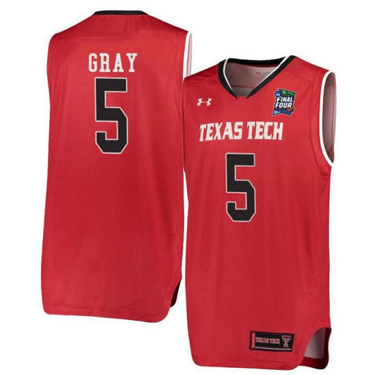 NCAAB Justin Gray Texas Tech Red Raiders 5 Jersey