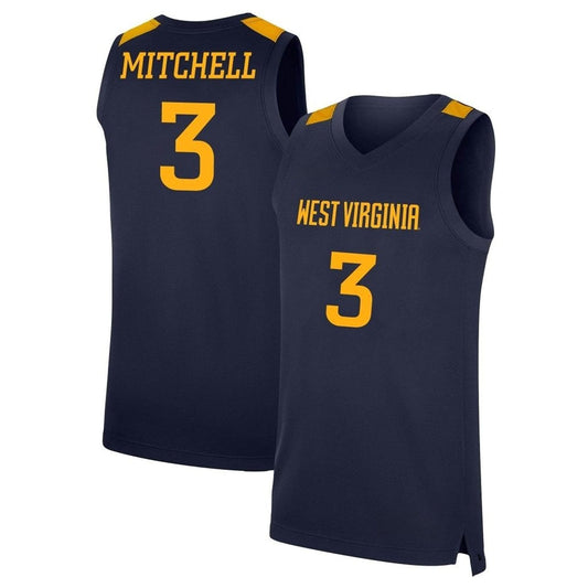 NCAAB Tre Mitchell West Virginia Mountaineers 3 Jersey