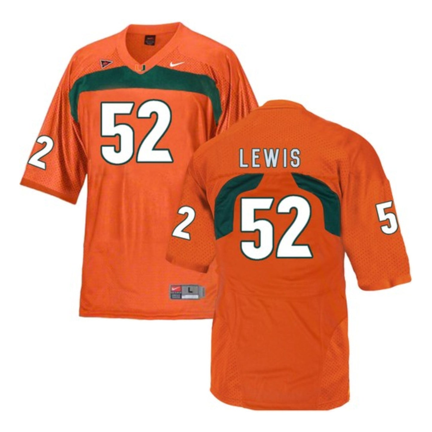 NCAAF Ray Lewis Miami Hurricanes 52 Jersey