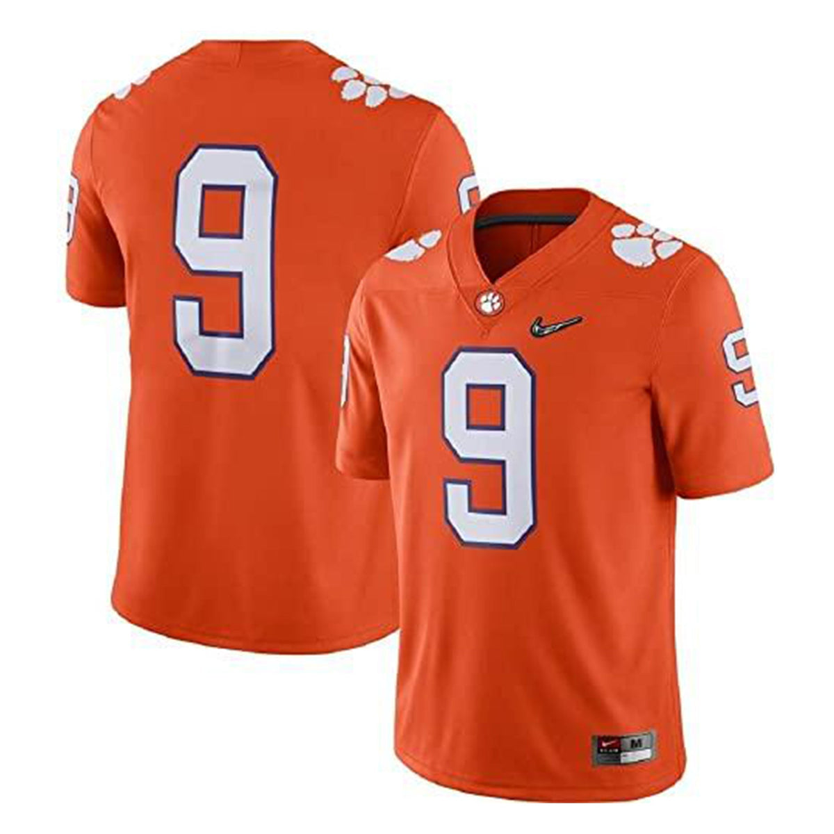 Back view of Travis Etienne Clemson Tigers 9 Jersey showing number 9