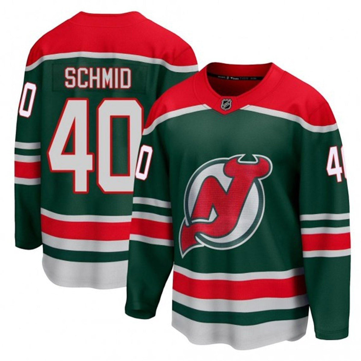 Akira Schmid New Jersey Devils jersey folded neatly
