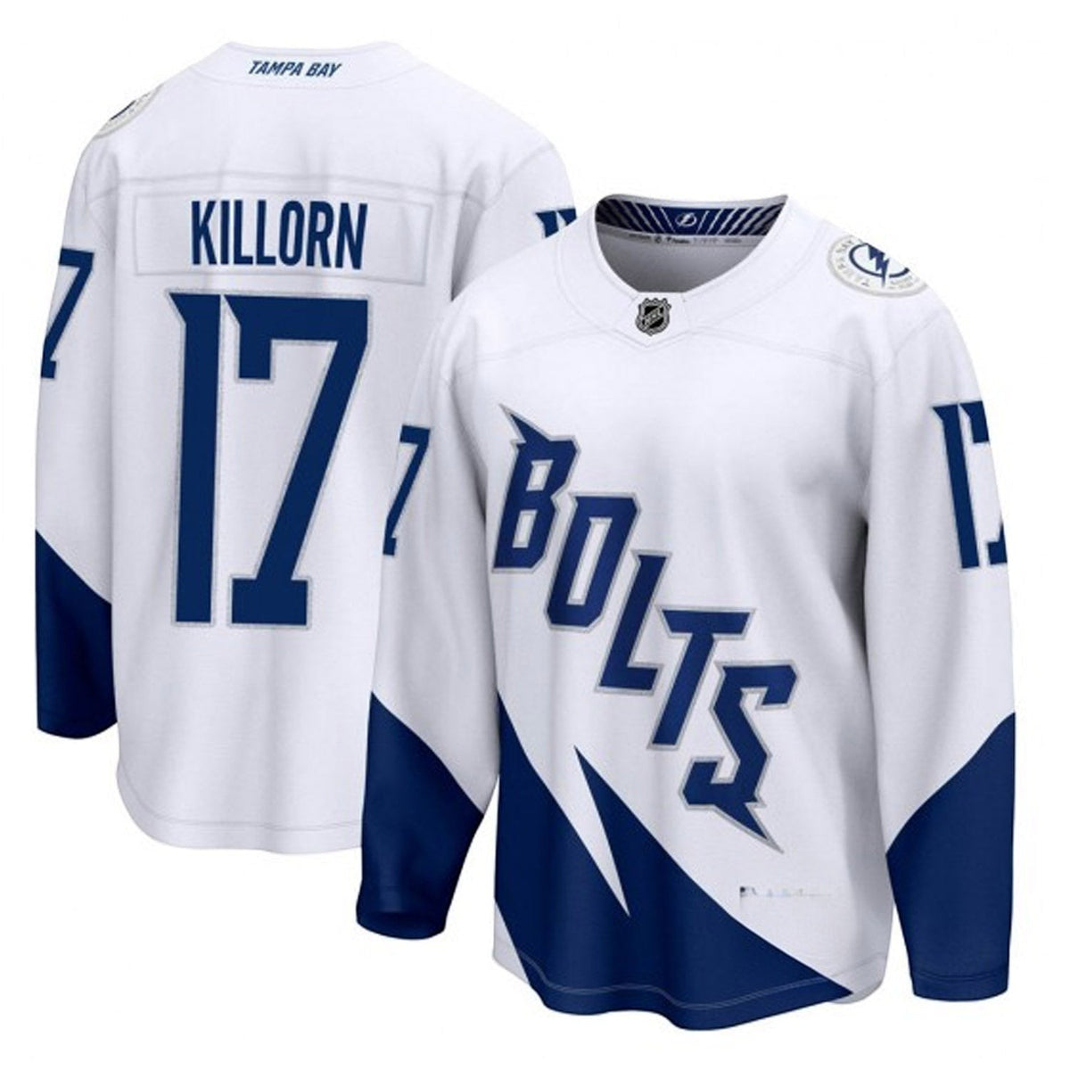 Collar and neckline detail of Alex Killorn jersey