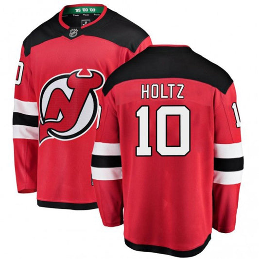 Front view of Alexander Holtz New Jersey Devils 10 jersey