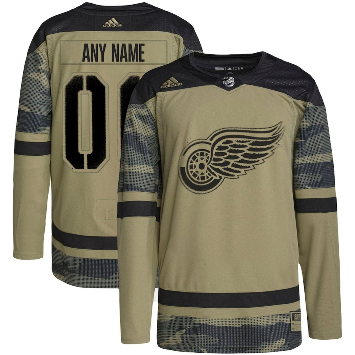 Side view of Detroit Red Wings custom hockey jersey