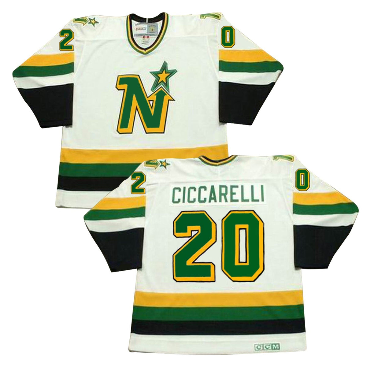 Back view showing number 20 on Dino Ciccarelli jersey
