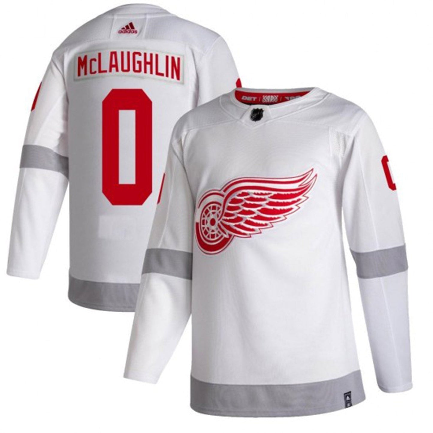 NHL Dylan McLaughlin Detroit Red Wings 0 Jersey