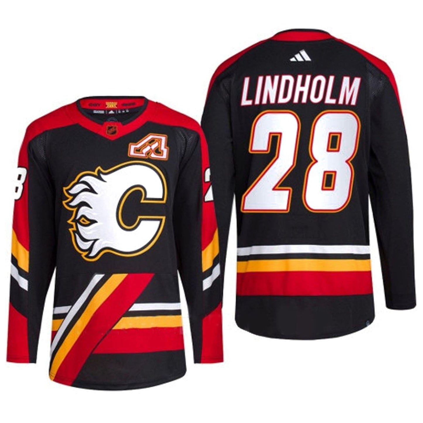 NHL Elias Lindholm Calgary Flames 28 Jersey