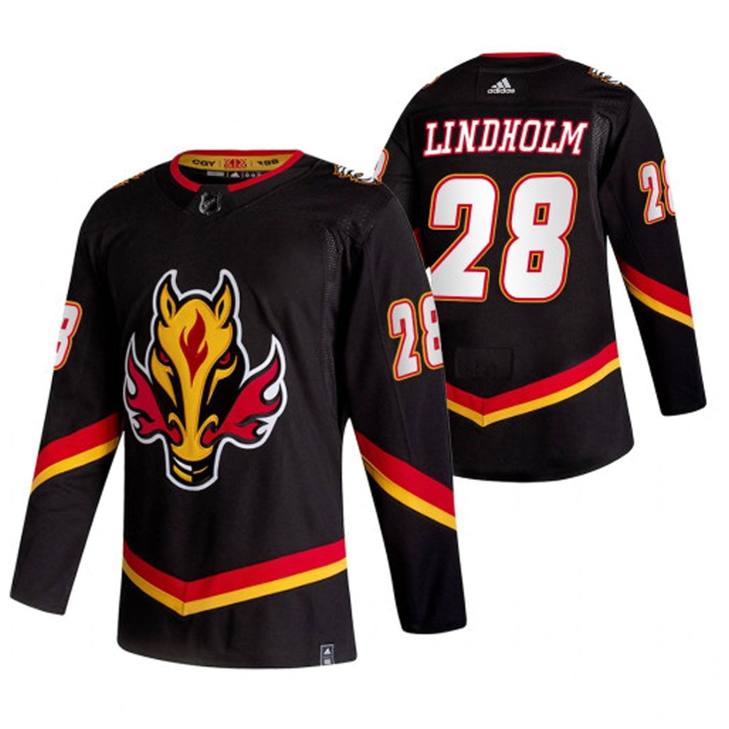 NHL Elias Lindholm Calgary Flames 28 Jersey