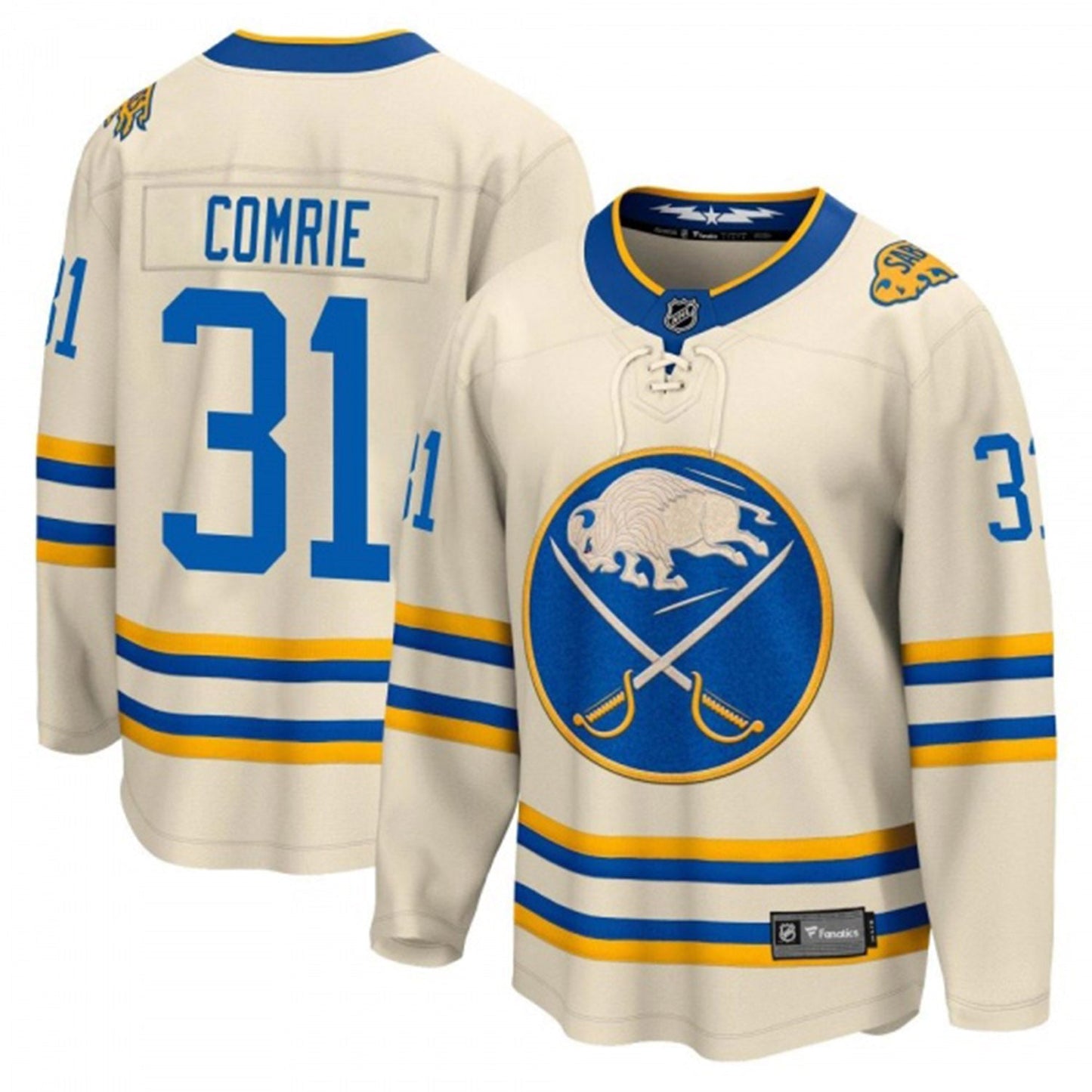 NHL Eric Comrie Buffalo Sabres 31 Jersey