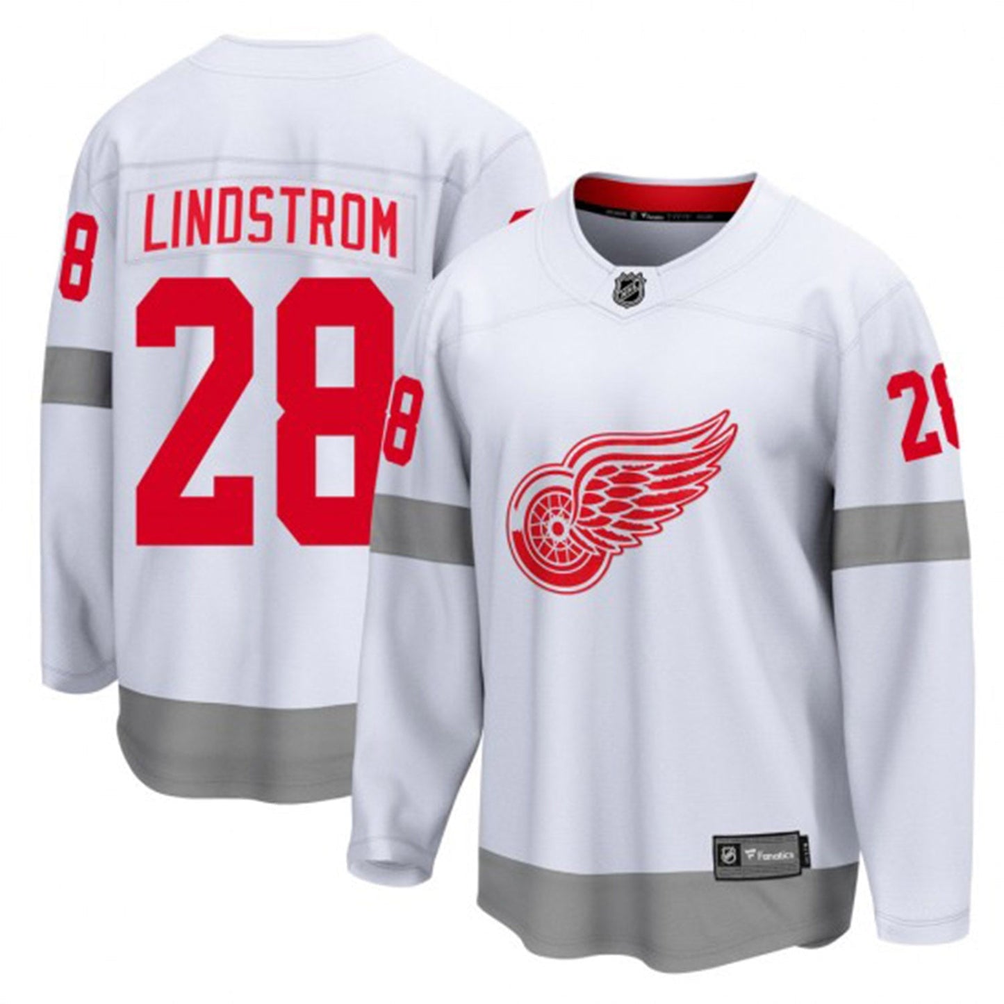 NHL Gustav Lindstrom Detroit Red Wings 28 Jersey