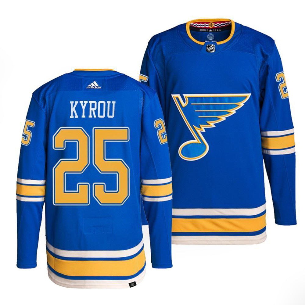 NHL Jordan Kyrou St. Louis Blues 25 Jersey