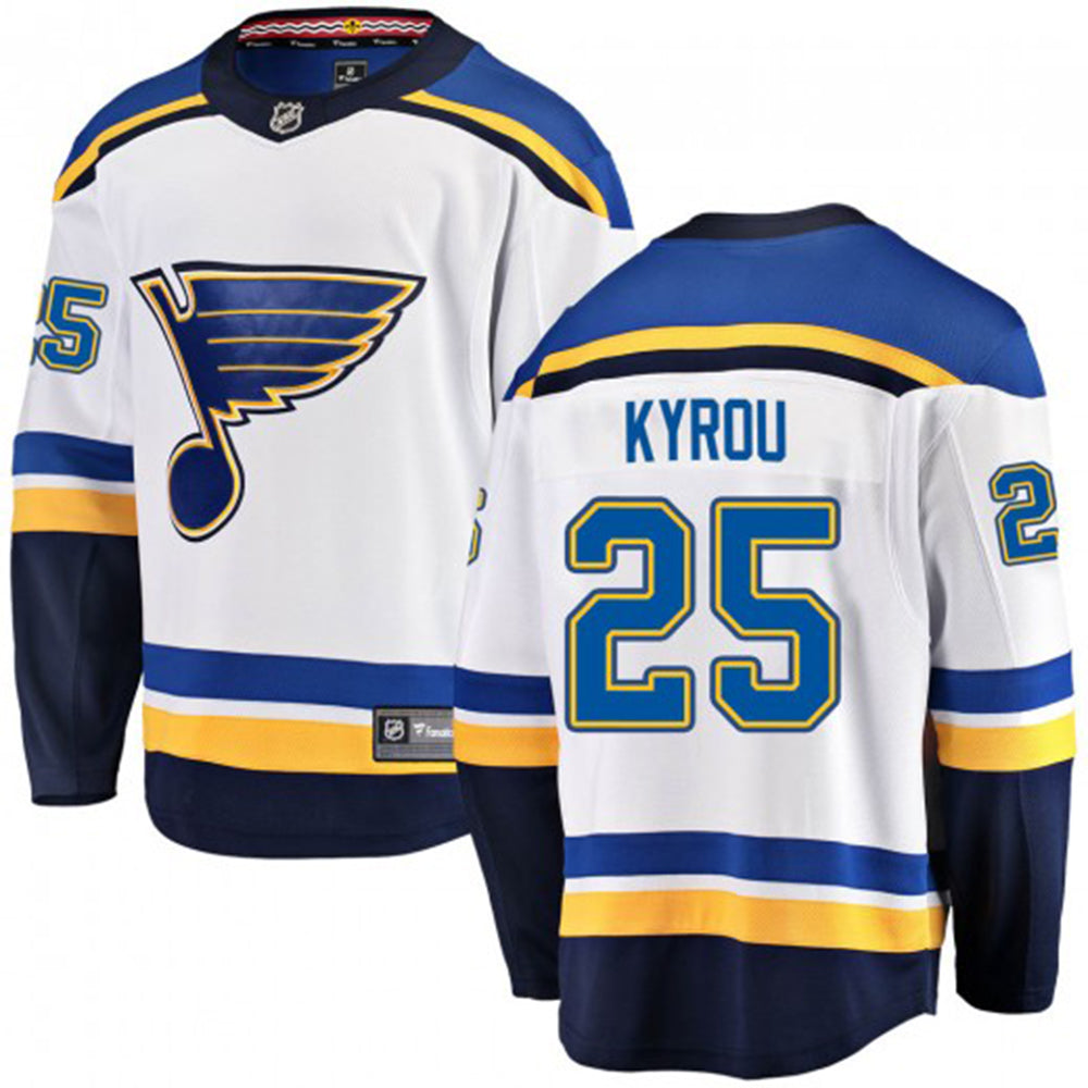 NHL Jordan Kyrou St. Louis Blues 25 Jersey