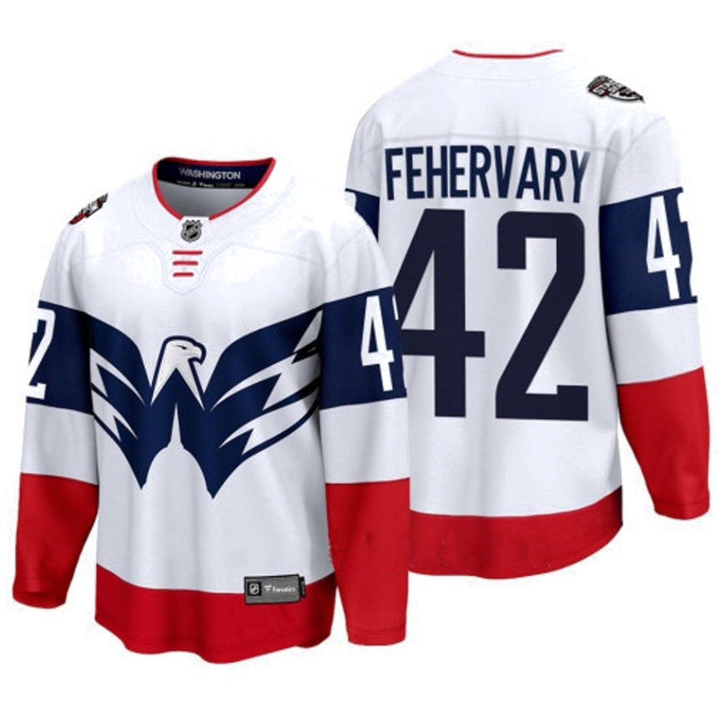 NHL Martin Fehervary Washington Capitals 42 Jersey