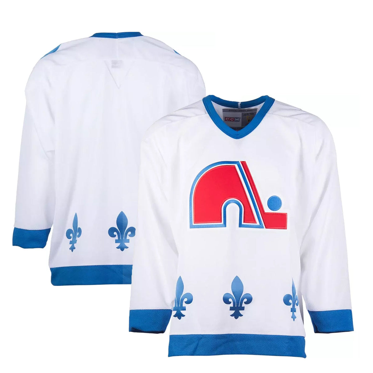 Back view of Quebec Nordiques custom hockey jersey