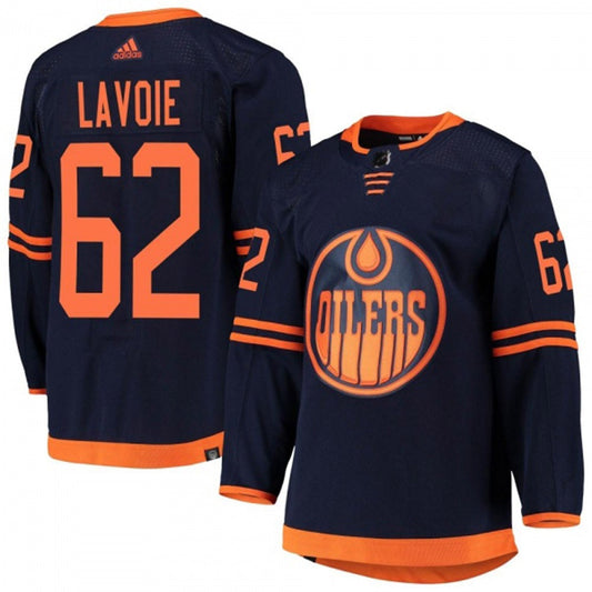 Front view of Raphael Lavoie Edmonton Oilers 62 jersey