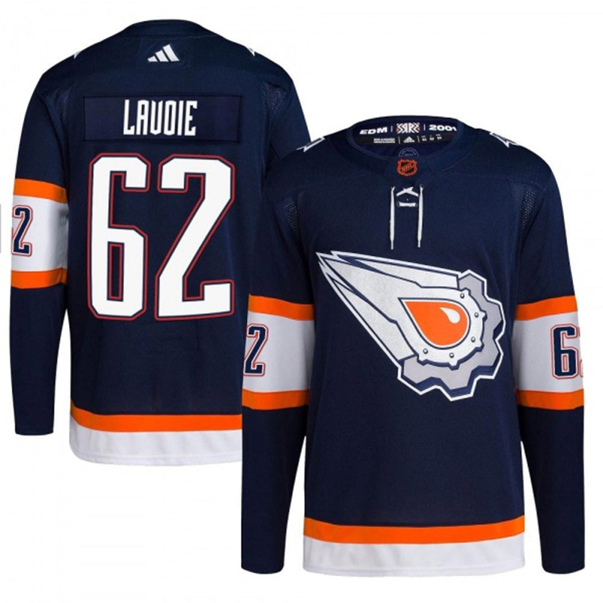 Raphael Lavoie Edmonton Oilers 62 jersey laid flat