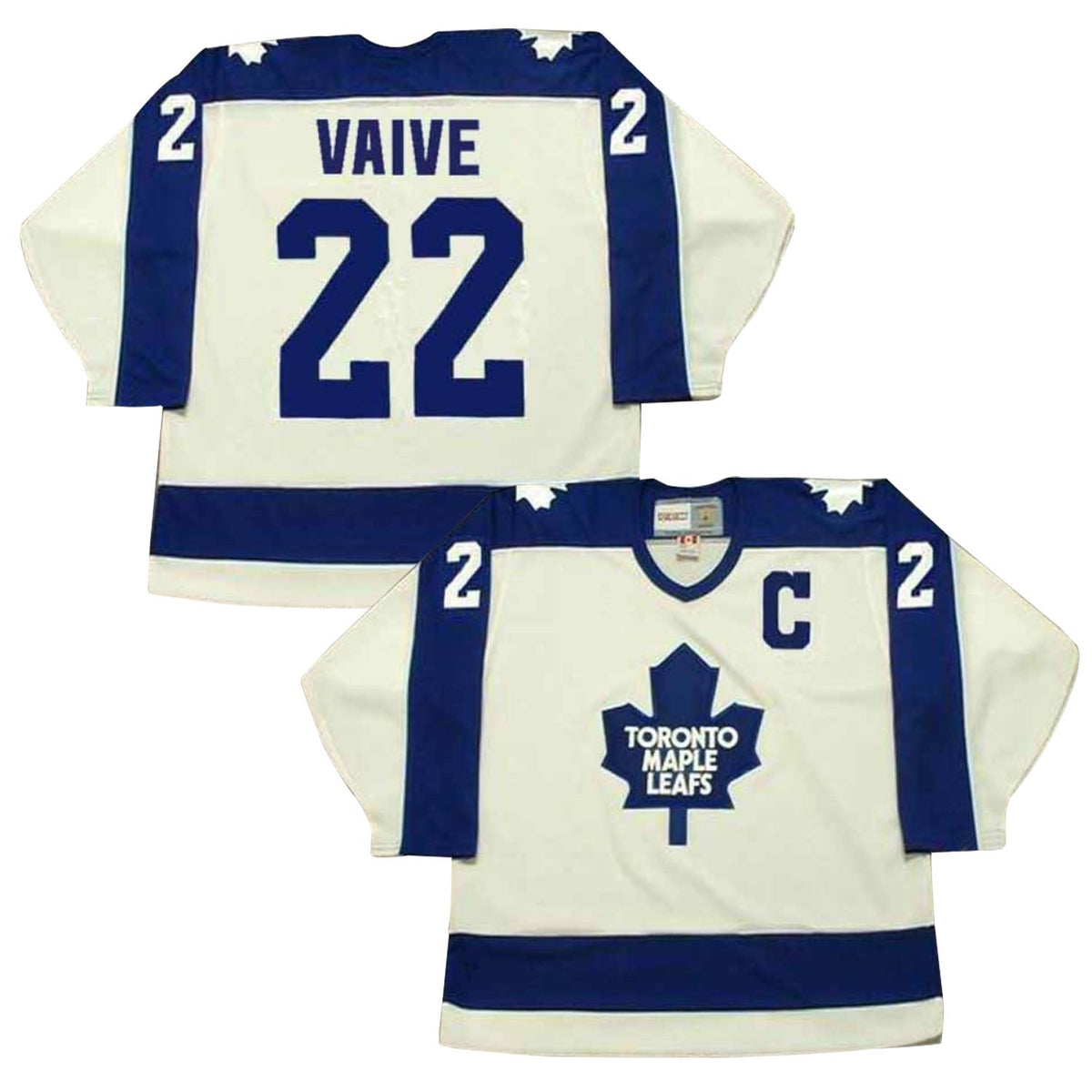 Rick Vaive Toronto Maple Leafs 22 Jersey back view showing number 22