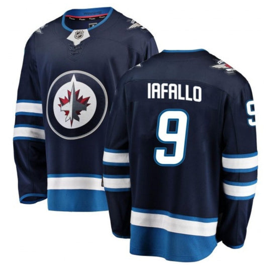Front view of Alex Iafallo Winnipeg Jets 9 custom hockey jersey